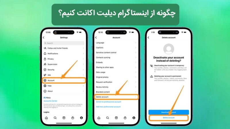 مراحل حذف اکانت در اینستاگرام